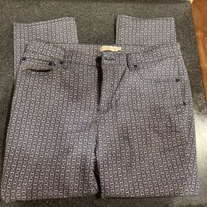 Tory Burch Navy and White Patterned Pants